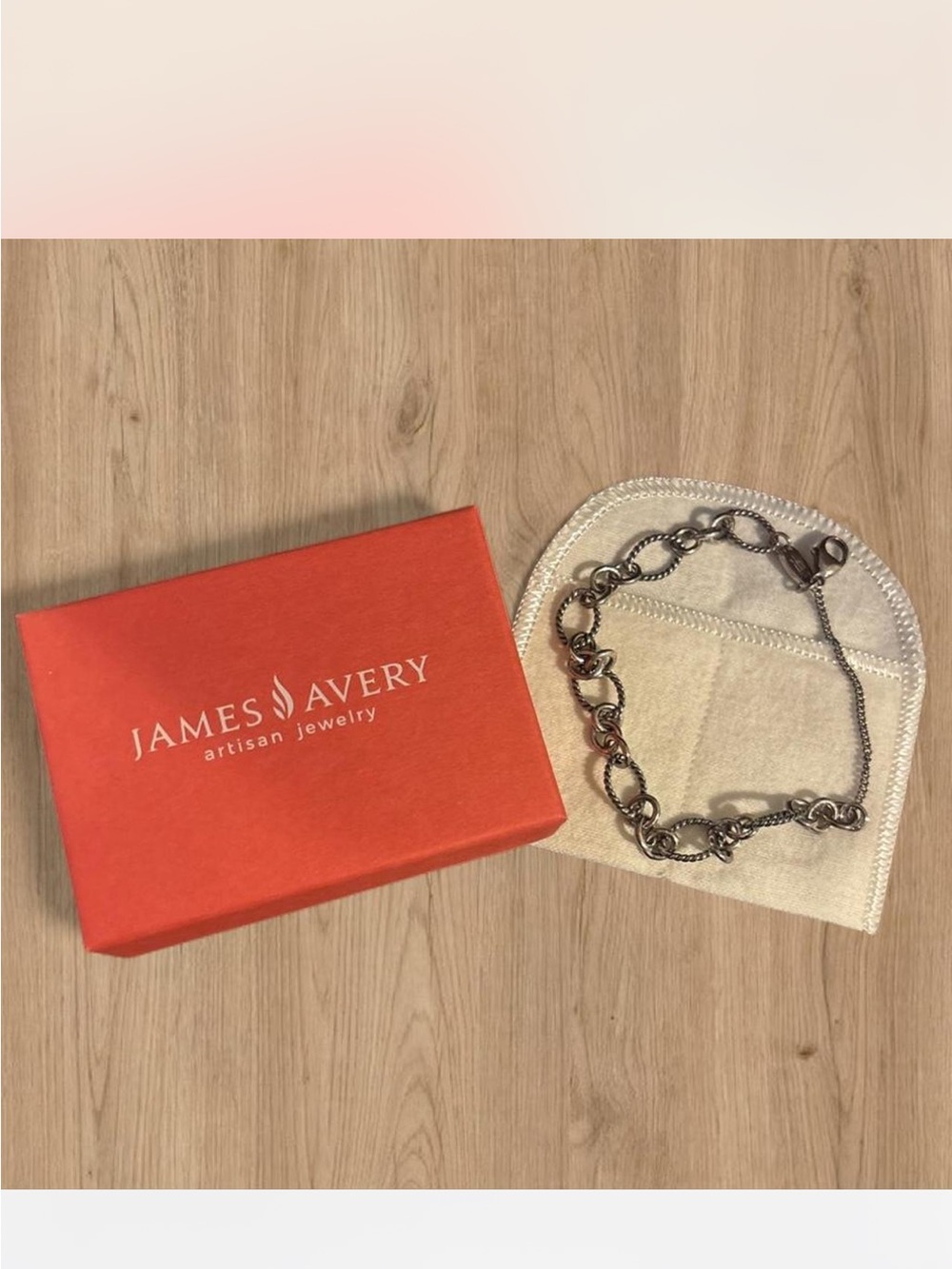 James Avery Silver Link Bracelet with Chain Accent